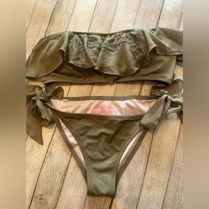 Victoria’s Secret Swimsuit The Cheeky ✨ Army Green Size Large- Two piece